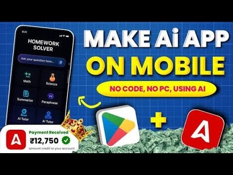 MAKE YOUR FIRST APP USING AI🌟 UNDER 5 MIN WITH PHONE 🤐 WITH Ads Integrated 🎉