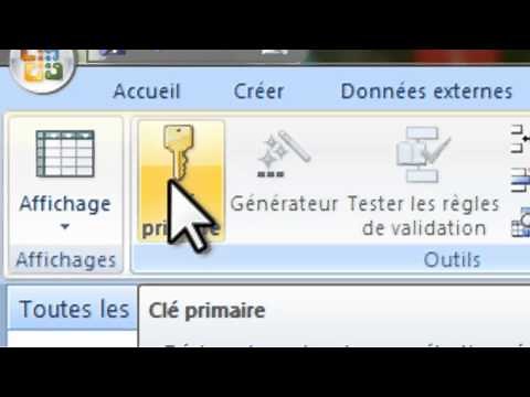 Comment creer une table dans Access 2007