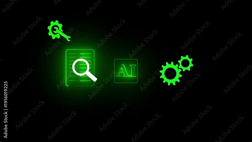 AI coding tool. Assisting software development and automating tasks. Programmer using AI to generate code for creating applications on the black background animation 4k video.