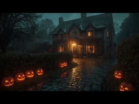 Halloween Rain Sounds with Distant Thunder – Spooky Fall Night Ambience for Sleep & Relaxation
