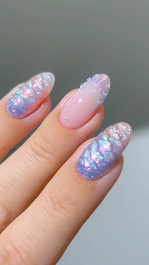 1.8M views · 10K reactions | 隆‍♀️視﫧 channeling mermaid vibes all summer long  *products used are linked on my amzn in the bio _____ *affiliate #bluenails #pinknails #mermaidnails #glitternails #sparklynails #3dnails #nailinspo #nails cute nails , almond nails , nail art tutorial, iridescent pearl chrome #nailsofinstagram #nailsnailsnails #nailsonfleek #nailsoftheday | Heygreatnails | Facebook
