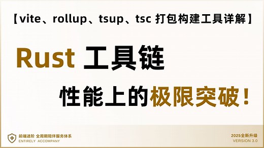 性能上的极限突破！基于Rust的工具链。字节大佬详解vite、rollup、tsup、tsc 打包构建工具