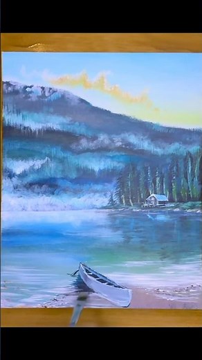 I Tried Painting Like Bob Ross (Lake Landscape Tutorial)