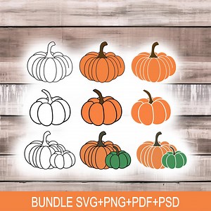 Pumpkin Bundle for Cricut and Laser - SVG, PNG, PSD, for Shirts & Mugs - Etsy