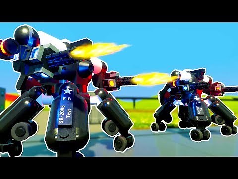 GIANT LEGO POLICE MECHS DESTROY CITY WHILE CATCHING ROBBERS! - Brick Rigs Multiplayer Challenge