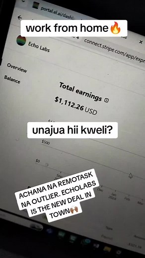 ECHOLABS TRANSCRIPTION ACCOUNTS. EchoLabs is the new deal in town🥂. We have unlimited accounts and we are looking for you. Work remotely from home transcribing and earn while withdrawing weekly in dollars 💰💵. ✅ Echolabs Accounts on sale(U.S) ✅ Training on how to work available on daily basis. ✅ Stripe for withdrawal available. ✅ Bring your accounts for professional management. Usipitwe Na hii kama Remotask😭 Difference yako na Joho labda itakua tu Kiswahili😁 DM for the above services, furthe