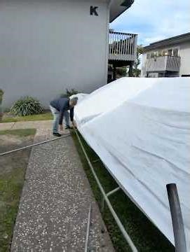 How to lift a 20x40 tent with just 2 guys