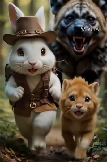 2. “Unbelievable Friendship: Rabbit Helps Lion Cub!”