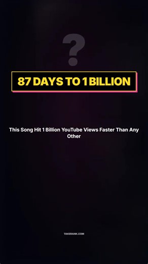 Can you guess what hit 1 billion views in 87 days?