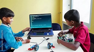 Science project for the classroom: build and program a robot automobile using a laptop