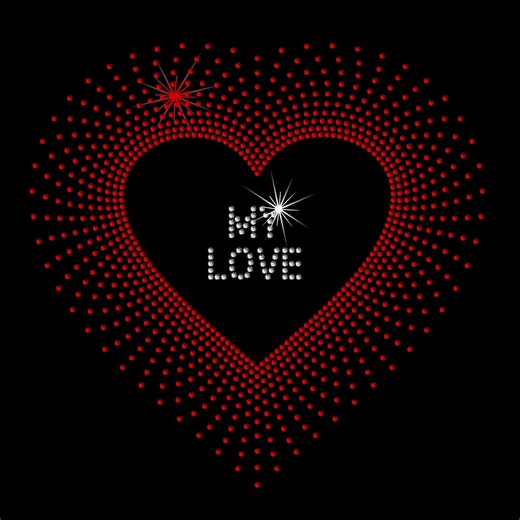 Rhinestone Scattered Heart | HTV Fill or Rhinestone Phrase | Digital Download - Etsy