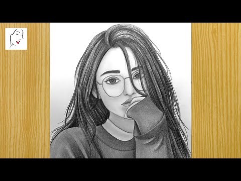 How to draw a Beautiful Girl with Glasses step by step | A Cute Face - Drawing Tutorial | #drawing