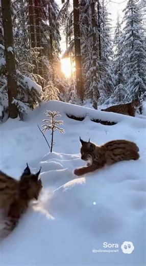 The Untamed Side of Nature: Wild Cats Playing in the Woods