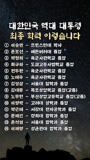 대한민국 대통령 학력 총정리