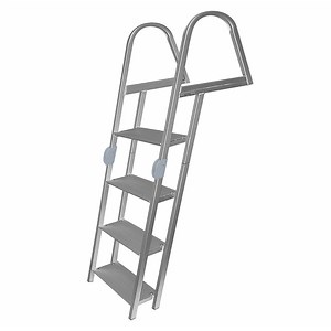 4-Rung 16" Wide Aluminum Angled Folding Dock Ladder