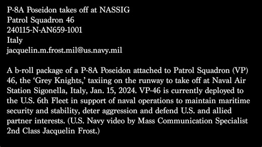 P-8A Poseidon takes off at NASSIG