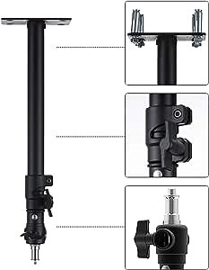 Amazon.com: Ceiling Mount Photography Studio Wall Mount, Telescopic Ceiling Mount Bracket Ceiling Mount Boom Arm for Video Light, Ring Light, Softbox, Reflector, Led light, Flash, Strobe Light, Monolights 45-70cm : Electronics