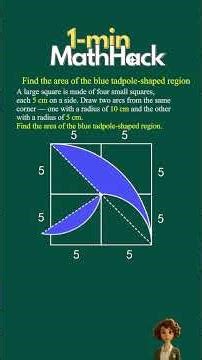 Find the Area of the Tadpole-Shaped Region | Geometry Problem Solving #mathhacks