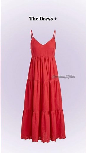 Effortless Summer Outfit 🌸 Red Dress Styling ✨ #summeroutfit