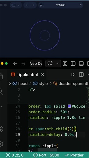 CSS ripples loader | Subscribe for more updates