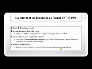 Les Fondamentaux Power Point : Exporter tout ou un diaporama au format PPT en PDF