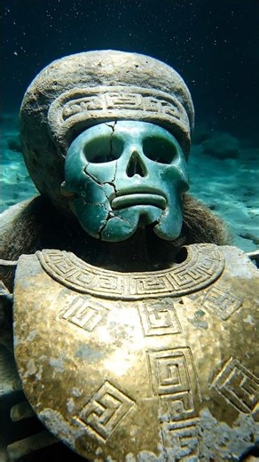 Ancient Skeleton Found Underwater Wearing a Jade Mask and Gold Armor #shortsvideo