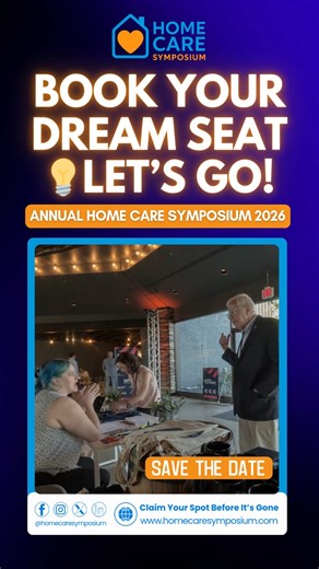 @homecaresymposium on Instagram: "THIS IS IT REGISTRATION IS OFFICIALLY OPEN! Your dream seat awaits at the Annual Home Care Symposium 2026 Join us for three powerful days of education, connection, and collaboration with industry leaders, expert speakers, and change-makers shaping the future of home care. 📍 Location: Hilton Downtown Cleveland , 100 Lakeside E, Cleveland, Ohio-44114 📅 Dates: September 4–6, 2026 Early Bird Special is LIVE Save while spots last and secure your seat today! This is