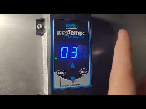 How to adjust defrost, temperature, or differential on KE2 temp controller!