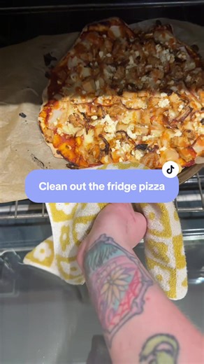 Making a pizza from random items in the fridge #homemadepizza | Pizza