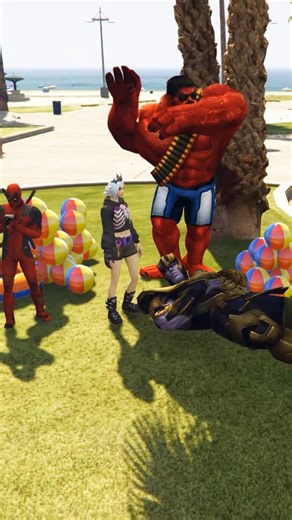 Thanos vs Deadpool, Persephone & Red Hulk | Epic Twist! #ytshorts #gta5 #gaming