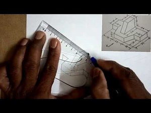 Isometric drawing using set squares