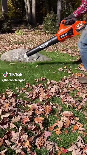 A powerful brushless motor that clears over 1/2 an acre on a single charge? That’s the Atlas 80v Brushless Blower. #fall #leaves #autumn #fallcleanup #HarborFreight