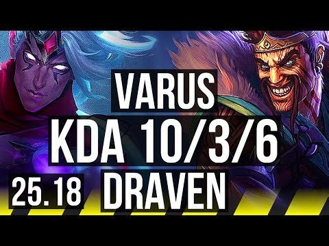 VARUS & Lulu vs DRAVEN & Yuumi (ADC) | 10/3/6, Dominating | KR Master | 25.18