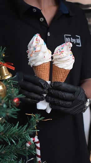 10 by 10 on Instagram: "This is how vanilla celebrates Christmas. vanilla swirl · festive minimalism · winter elegance · gentle indulgence · modern dessert · 10 by 10 #10by10 #LuxurySoftServe #ChristmasDessert #VanillaAesthetic #ElegantTreat"
