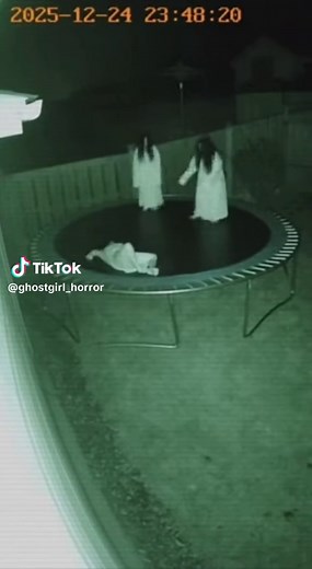 CCTV Footage of Ghost Girls on a Trampoline