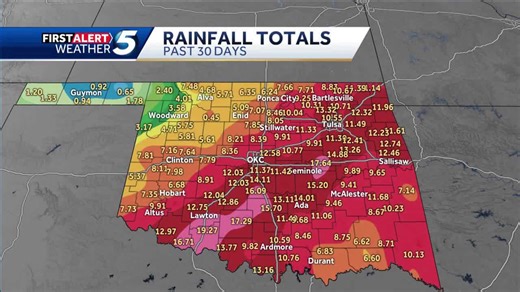 Looking at historic rainfall during April in Oklahoma