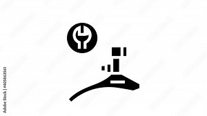 switch front adjustment and replacement animated glyph icon. switch front adjustment and replacement sign. isolated on white background Stock Video