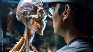 Application of VR glasses in biomedical technology, virtual display of human body structure