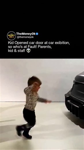 The Money Ok on Instagram: "During a packed auto show, a young kid casually walked up to a display car and opened the door as if it were his own — leaving everyone around stunned 😳🚗 The clip exploded online, sparking a heated debate about supervision, safety, and responsibility at public exhibitions. Some viewers blame the parents for not keeping a closer eye on their child, while others argue the event staff should have been monitoring such a high-value vehicle more carefully. The moment perf