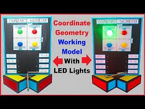 coordinate geometry working model with led lights for maths exhibition - diy - howtofunda - 3d
