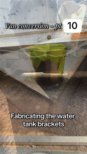 Luton van build - part 10 Installing the water tank✅ I purchased a 2mm stainless steel sheet specifically to construct the water tank at first. I began by measuring the designated area for the tank's placement. After making a rough sketch, I proceeded to mark and cut each piece with an angle grinder. Then my mate Nath tig welded all the panels together including an inlet and outlet. Using stainless box section, i cut three L-shaped brackets to support the tank. I chose not to store the water tan