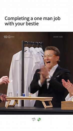 Teamwork makes the dream work 🤝 Find more relatable moments in the latest episode of #SharkTankAU on 10 play here: https://bit.ly/SharkTankAUOS #SharkTankAustralia #PitchPlease #BusinessGoals #BusinessSuccess #BusinessInvestment #BusinessGrowth #MondayMornings #OfficeHumour | Shark Tank Australia