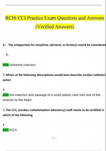 RCIS CCI Practice Exam Questions and Answers 2024 2025 Verified Answers