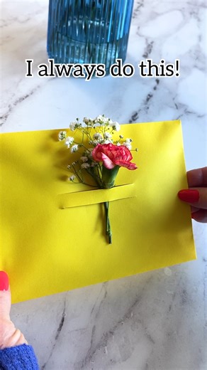 1.3M views · 8.3K reactions |  Create two small slits on the front of an envelop to add a small bouquet!#letters #stationery #gifting #paperart #craft | Jeff & Lauren | Facebook