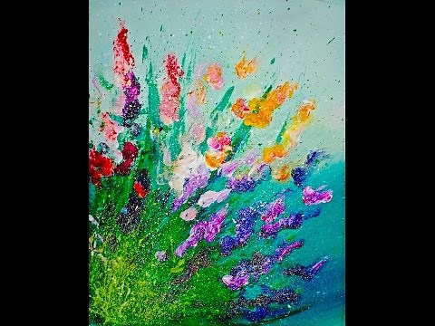 LIVE Finger Painting Flowers Splatter Abstract Acrylic for Beginners | TheArtSherpa
