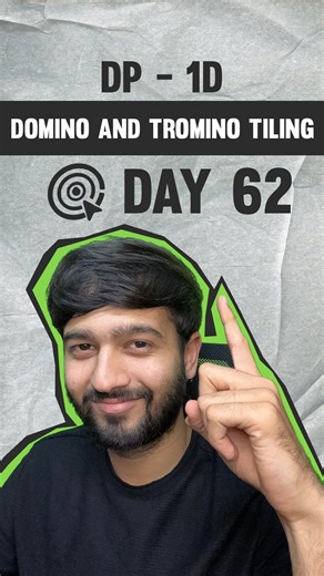 Devam Darji on Instagram: "Leetcode 75 - Day 62 - Domino and Tromino Tiling [ programming, coding, dsa, dynamic programming, interview, google, amazon, problem solving, questions ]"