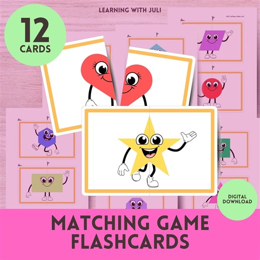 Geometry Matching Game Printable | Shape Match Activity for Kids | Early Math Learning | Digital Download PDF - Etsy