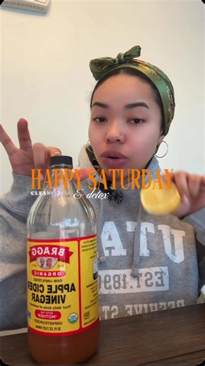 ACV   lemon = my daily cleanse ✨ like & follow for more🤎 #morning #detox #wellness #health #fyp