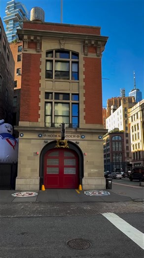 Something strange in the neighborhood...! 👻 Who ya gonna call? There’s something strange in the neighborhood...! In celebration of @newyorkcomiccon, a gigantic Stay-Puft Marshmallow Man has been spotted at this NYC firehouse. Welcome to Hook & Ladder Company 8, which is a working FDNY firehouse, also known as the Ghostbusters fire house. Yes the Ghostbusters movie was filmed right here! This is where Peter, Ray, Egon, and Winston set up their ghostbusting operations. The building was used for t