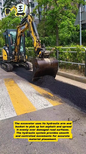 Road Repair Excavator – Efficient Asphalt Patching Operation | Educational Video